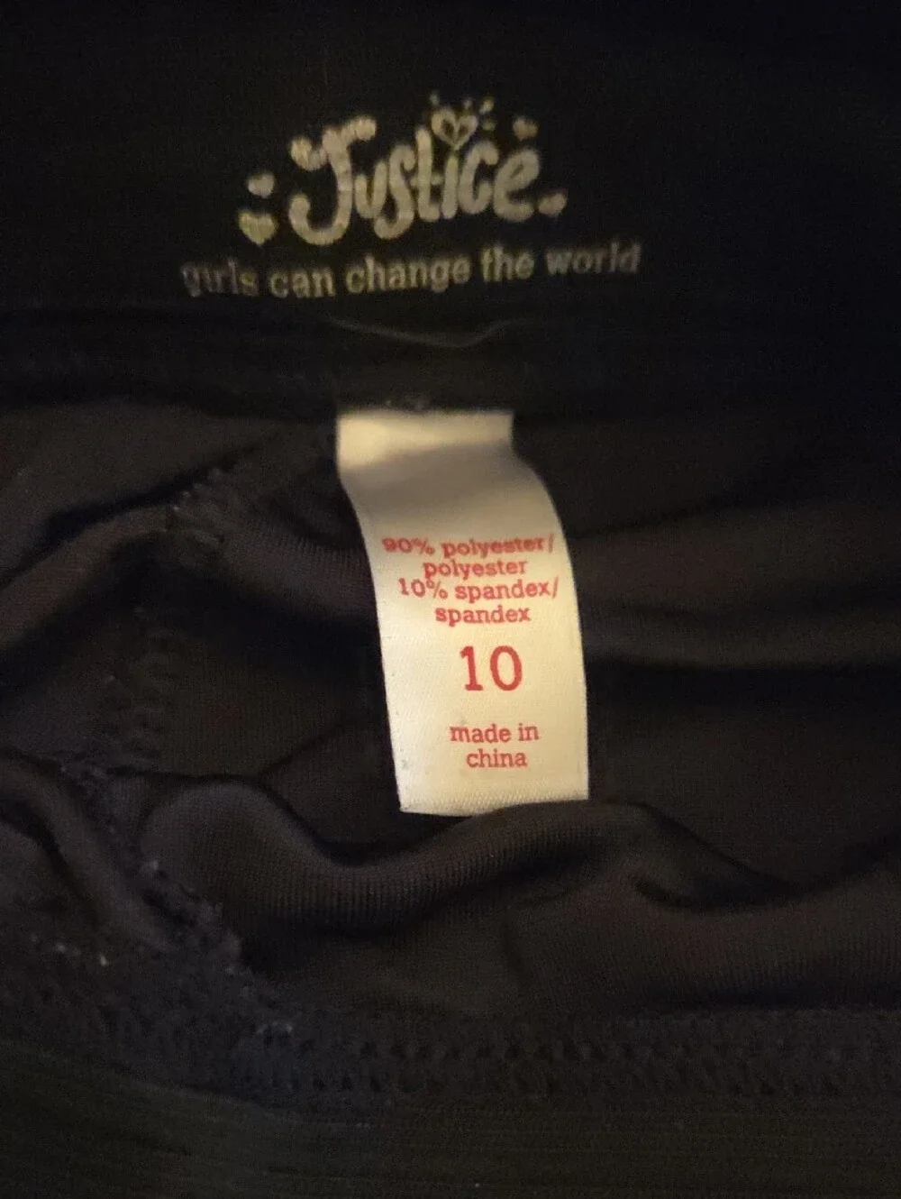 Justice Black Velvet Sparkle Leggings